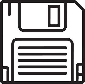 retro flexible disco icono simbolizando datos almacenamiento y antiguo tecnología en un sencillo línea Arte diseño vector