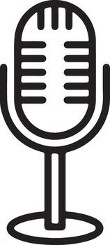 Classic retro microphone icon on white background for audio recording and broadcasting vector