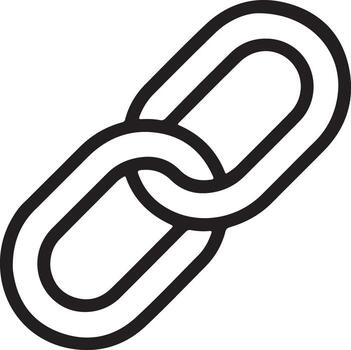sencillo negro y blanco contorno icono de dos interrelacionado cadena Enlaces representando conexión y unidad vector