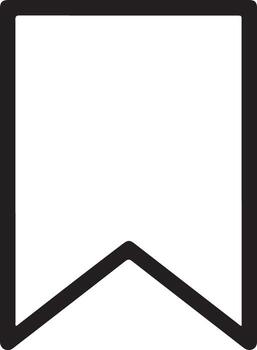 Simple black outline of a bookmark icon on a white background representing saving or favoriting content vector