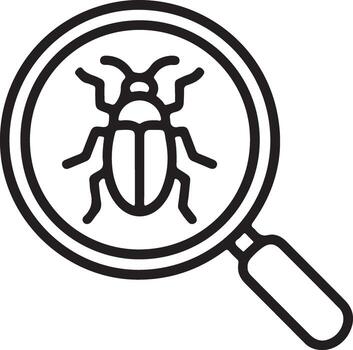 aumentador vaso examinando un detallado insecto ilustración representando error detección y análisis vector