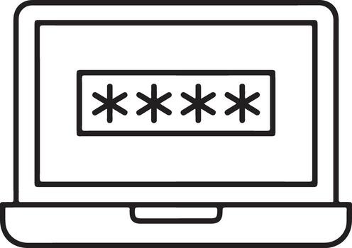 computer screen displaying a password entry field with asterisks vector