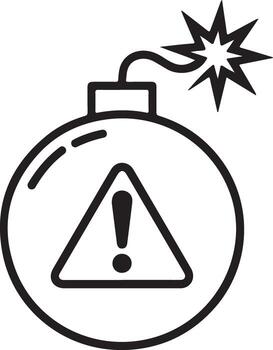 explotando bomba icono con advertencia firmar dentro representando peligro y riesgo vector