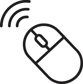 Wireless computer mouse icon representing connectivity and digital technology with signal waves vector