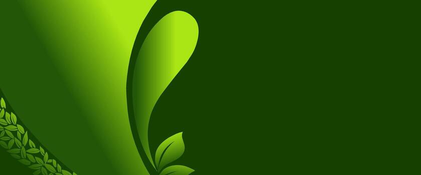 Abstract Green Nature Background with Leaf Elements and Elegant Design vector
