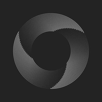 Abstract black and white illustration radial stripe gradient turning rays pattern vector