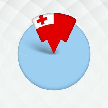 Tonga Map Highlighted with Flag Marker. vector