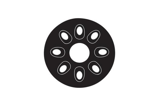 Black and white abstract round pattern vector