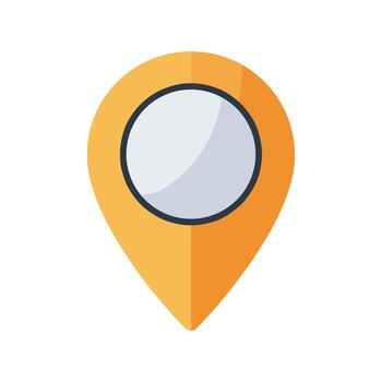 Yellow location pin indicates a specific spot on the map, guiding users with clarity and precision, making navigation straightforward and efficient. vector