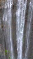 antenn se av tumpak sewu vattenfall i öst java, Indonesien. panorama- Drönare rörelse visar flera olika strömmar cascading ner klippor, fångande de skala och skönhet av detta ikoniska naturlig undra. video