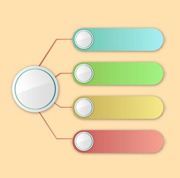 Infographic diagram with circular and rectangular elements vector