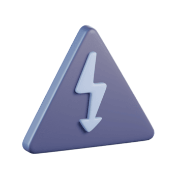 elétrico choque perigo símbolo 3d ícone png