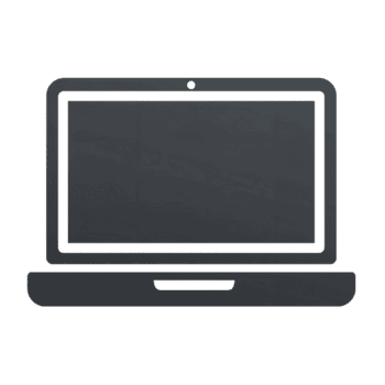 Sleek laptop computer icon on transparent background, representing technology and digital connection png
