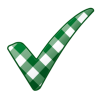 Grün Gingham prüfen Kennzeichen Symbol bejahend Erfolg und die Genehmigung im ein sauber Design png