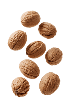 elevato Noci la creazione di un' dinamico composizione su un isolato trasparente superficie rivelatrice png