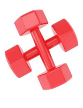 crio deslumbrante transparente fundos com quatro vermelho halteres usando 3d modelagem Programas png