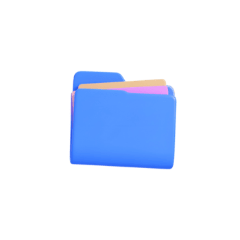 crear vistoso 3d carpetas con transparente antecedentes utilizando licuadora png