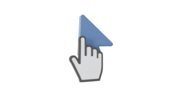 crio 3d cursor mão ícone com transparente fundo dentro liquidificador png