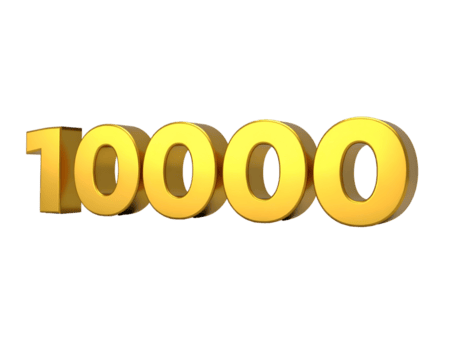 skapa gyllene 10000 siffra med transparent bakgrund använder sig av 3d modellering programvara png