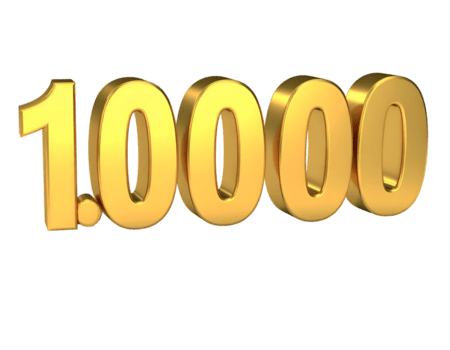 creando dorado 3d números con transparente fondo, lograr un pulido Mira para proyectos png