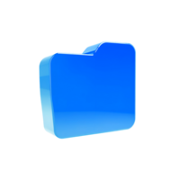 crio uma lustroso azul pasta ícone com transparente fundo, digital Projeto tutorial png