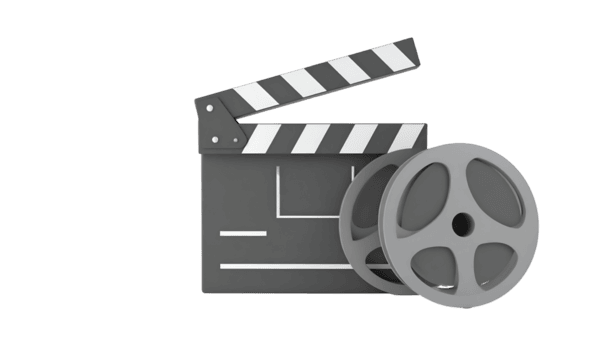 Klappe und Film Rollen Erstellen ein transparent Hintergrund Film Szene leicht png