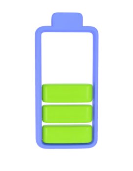 Create 3D Battery Icon with Transparent Background using Blender png