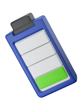 créer une 3d batterie icône avec transparent Contexte en utilisant mixeur png