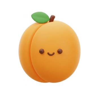 arancia albicocca con sorridente viso nel 3d interpretazione su trasparente sfondo png