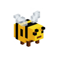 isométrica pixelado amarillo abeja en transparente antecedentes con marrón piernas y negro rayas png