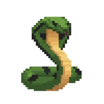 verde e amarelo pixelizada cobra serpente contra transparente fundo png