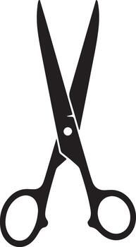 Black silhouette of open scissors on a white background vector