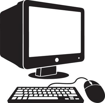 Classic desktop computer setup with monitor keyboard and mouse vector