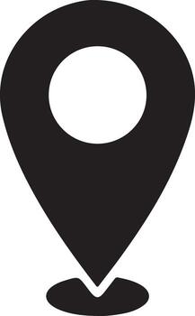 Simple black location pin icon for navigation and maps vector