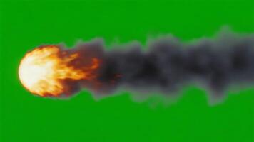 Fireball animation on green screen for visual effects and compositing on transparent background video