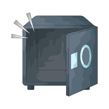 Illustration of an Empty Safe with Open Door vector