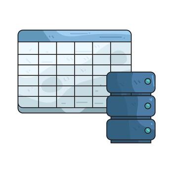 base de datos con mesa vector