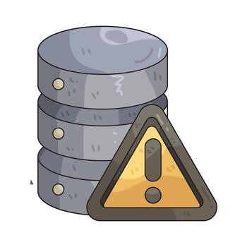 Database Error with Exclamation Mark vector