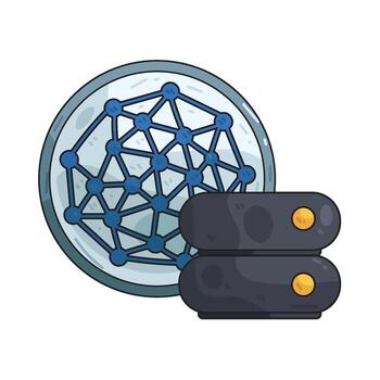 Data Network with Servers vector