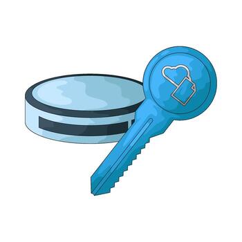 Illustration of Data Storage Device with Key vector