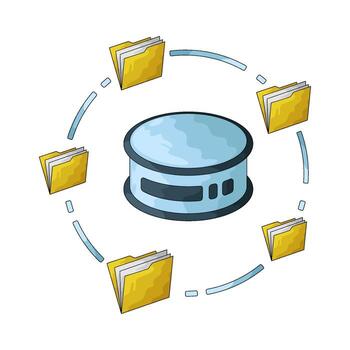 base de datos con carpetas ilustración vector