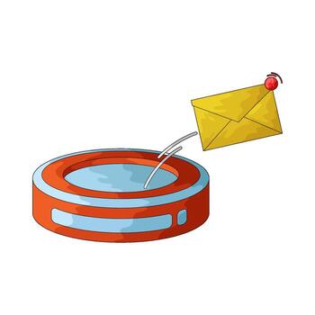 base de datos con bandeja de entrada mensaje notificación ilustración vector