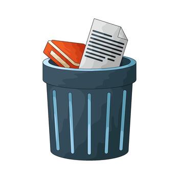 Illustration of Data Delete with Paper and Book vector