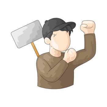 Protester with Cap vector
