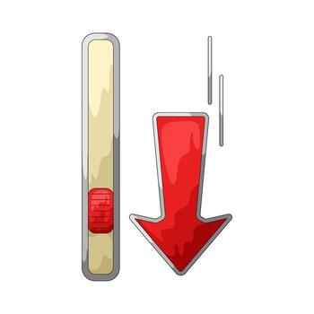 Red Arrow Pointing Down with Slider vector