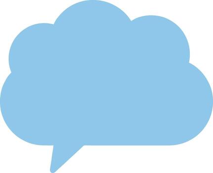 Simple Flat Shape Cloud Communication Bubble Icon for UI UX Design vector