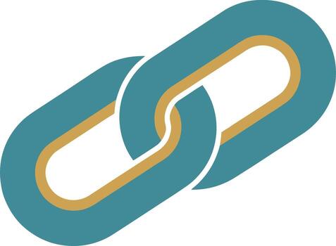 sencillo plano estilo cadena enlace conexión símbolo elemento ilustración vector