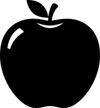 Minimalist Flat Style Apple Shape with Stem and Leaf Icon Design vector