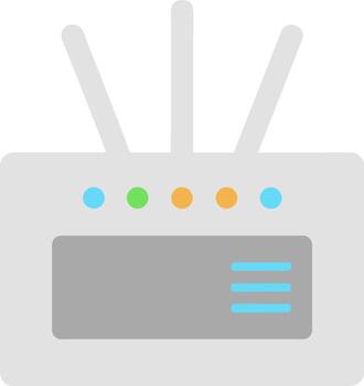 plano estilo enrutador con antena para Internet conexión y inalámbrico red vector