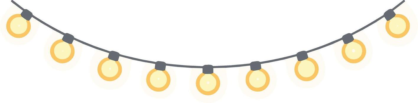 Simple Flat Style String of Light Bulb Decoration Element Illustration vector